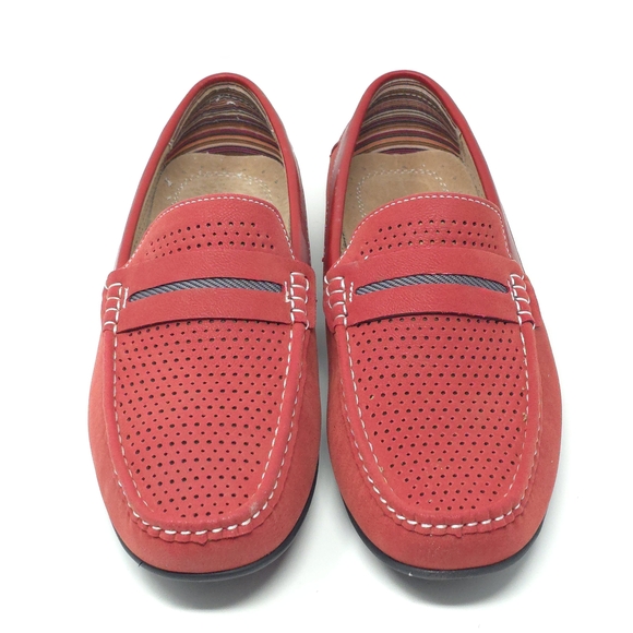 Stacy Adams Loafers Corby Red/Navy Saddle Slip-On - Picture 6 of 16